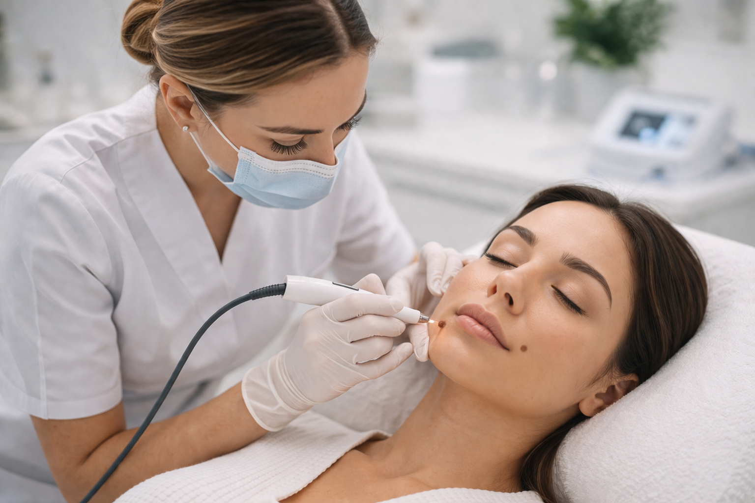 Blemish removal treatment area example